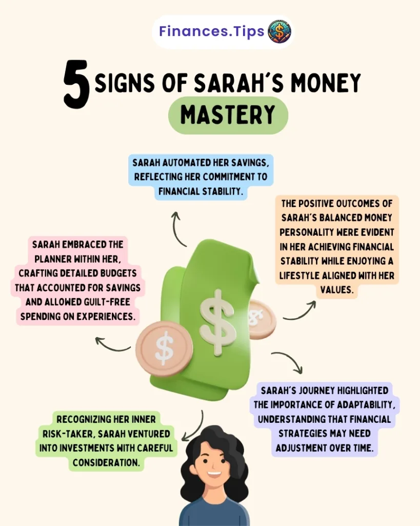 Signs of Sarah's Money Mastery